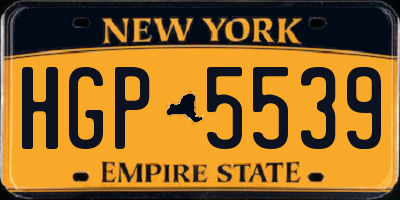 NY license plate HGP5539