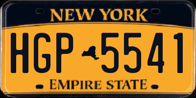 NY license plate HGP5541