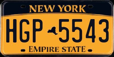 NY license plate HGP5543