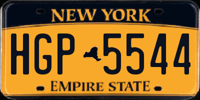 NY license plate HGP5544