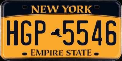 NY license plate HGP5546