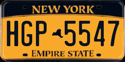 NY license plate HGP5547