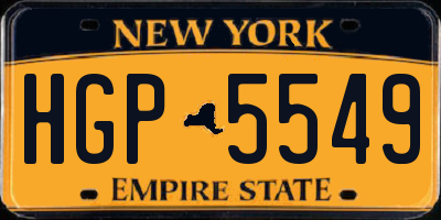 NY license plate HGP5549