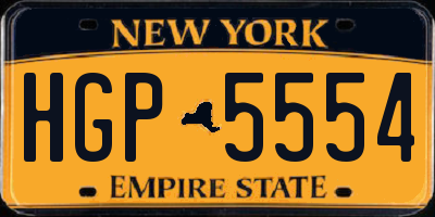 NY license plate HGP5554