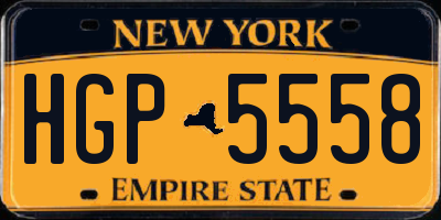 NY license plate HGP5558