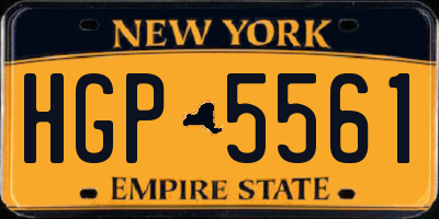 NY license plate HGP5561