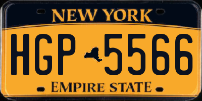 NY license plate HGP5566