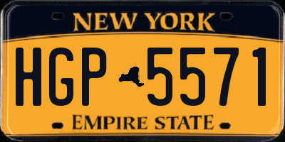 NY license plate HGP5571