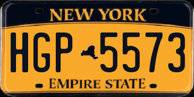 NY license plate HGP5573