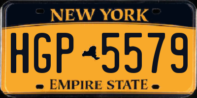 NY license plate HGP5579