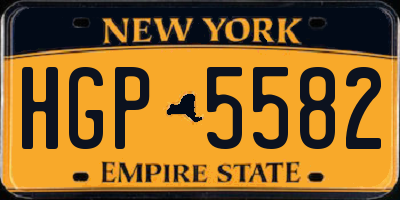 NY license plate HGP5582