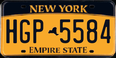 NY license plate HGP5584