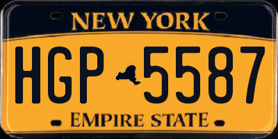 NY license plate HGP5587