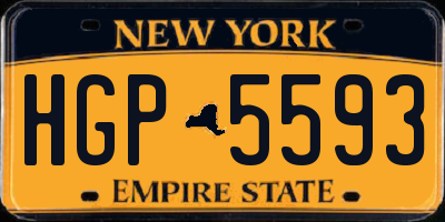 NY license plate HGP5593