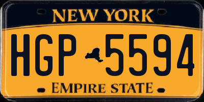 NY license plate HGP5594