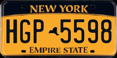 NY license plate HGP5598