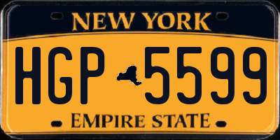 NY license plate HGP5599