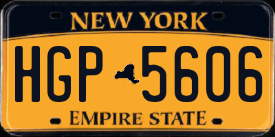 NY license plate HGP5606