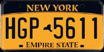 NY license plate HGP5611