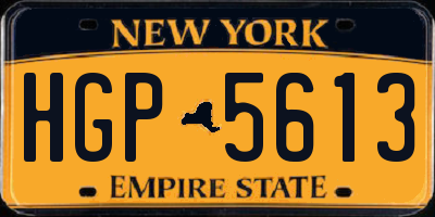 NY license plate HGP5613