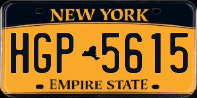 NY license plate HGP5615