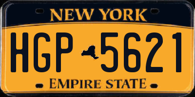 NY license plate HGP5621
