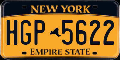 NY license plate HGP5622