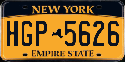 NY license plate HGP5626