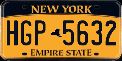 NY license plate HGP5632