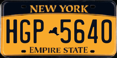 NY license plate HGP5640