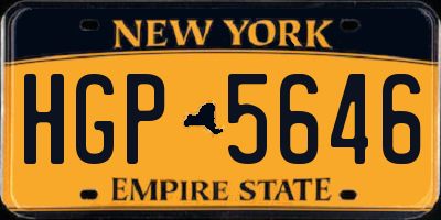 NY license plate HGP5646