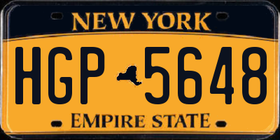 NY license plate HGP5648