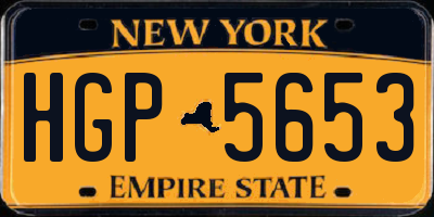 NY license plate HGP5653