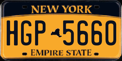 NY license plate HGP5660