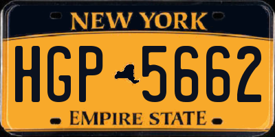 NY license plate HGP5662