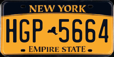 NY license plate HGP5664