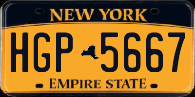 NY license plate HGP5667