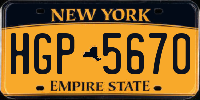 NY license plate HGP5670