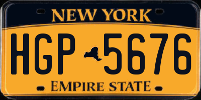 NY license plate HGP5676