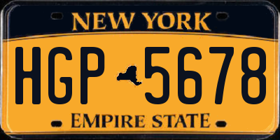 NY license plate HGP5678