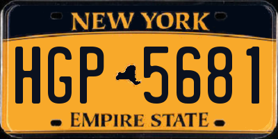 NY license plate HGP5681