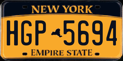 NY license plate HGP5694