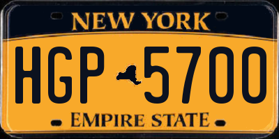 NY license plate HGP5700