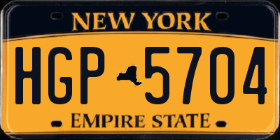 NY license plate HGP5704