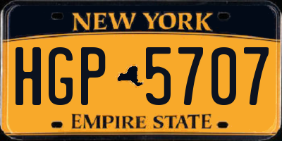 NY license plate HGP5707