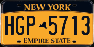 NY license plate HGP5713