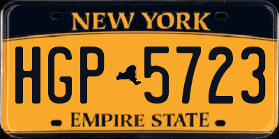 NY license plate HGP5723