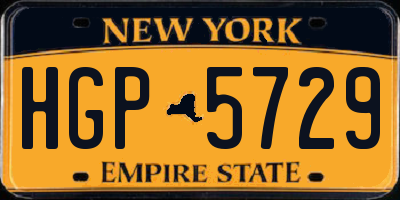 NY license plate HGP5729