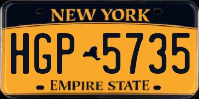 NY license plate HGP5735