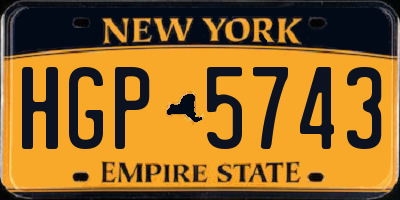 NY license plate HGP5743